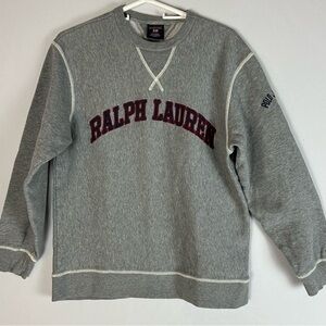 POLO RALPH LAUREN vintage heathered grey crew neck sweatshirt - size Small